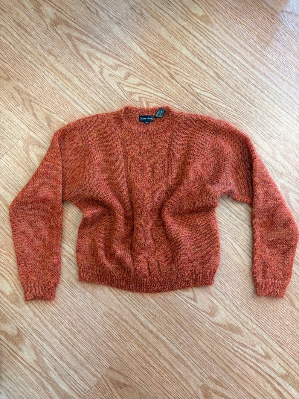 Vintage 70’s/80’s Jeanne Pierre Mohair blend orange knit sweater